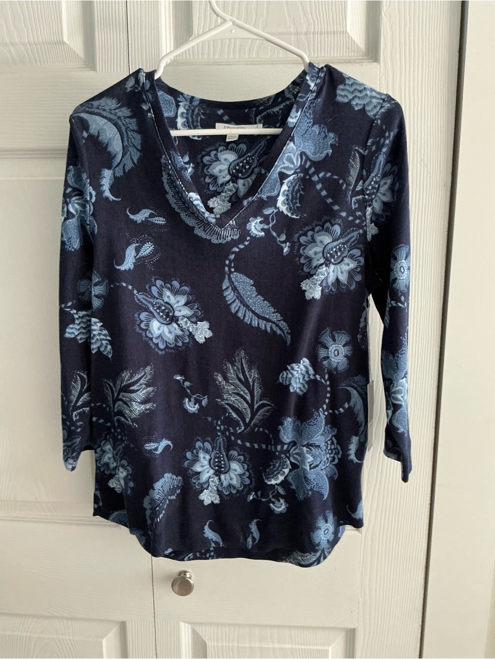 Chico's Medley Paisley Tee 3/4 Sleeve